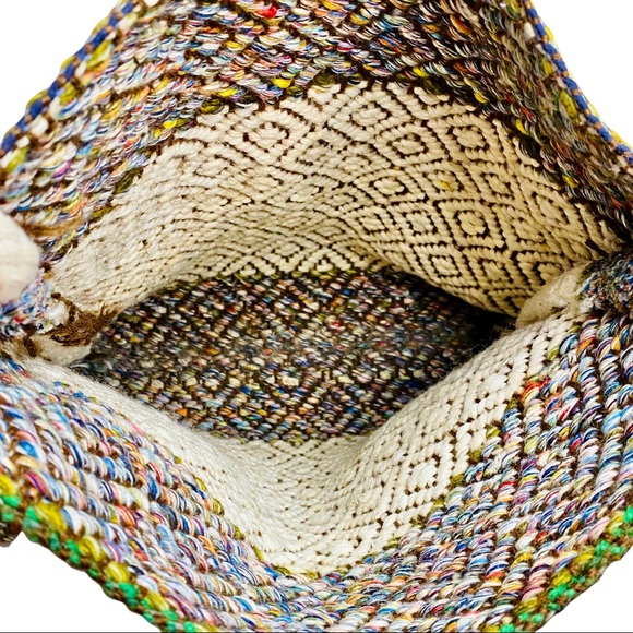 Bohemian Handmade Bucket Rope Bag Earthy Neutral Colors Shoulder Tote - Picture 6 of 7